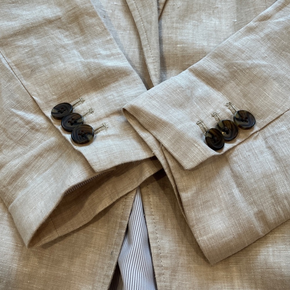 Talbots Light Beige Linen Single-Button Blazer - image 3